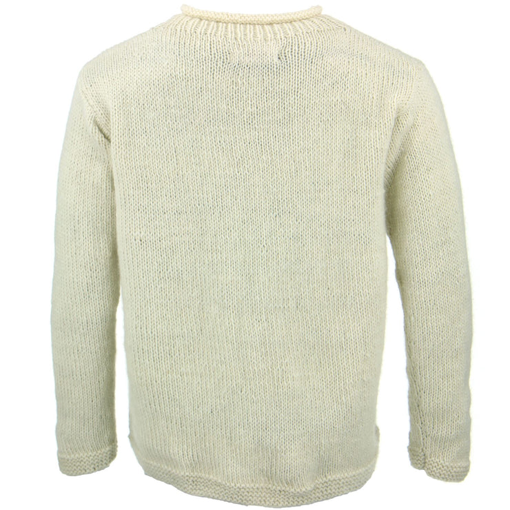 Chunky Wool Knit Star Jumper - Cream & Black