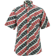 Regular Fit Short Sleeve Shirt - Serpentine Diagonals