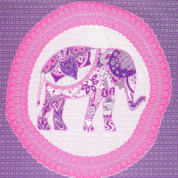 Viscose Rayon Sarong - Elephant Mandala - Purple