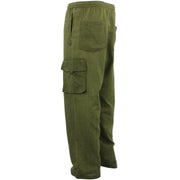 Classic Nepalese Lightweight Cotton Plain Cargo Trousers Pants - Green