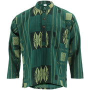 Heavy Cotton Naga Grandad Kurta Shirt - Green