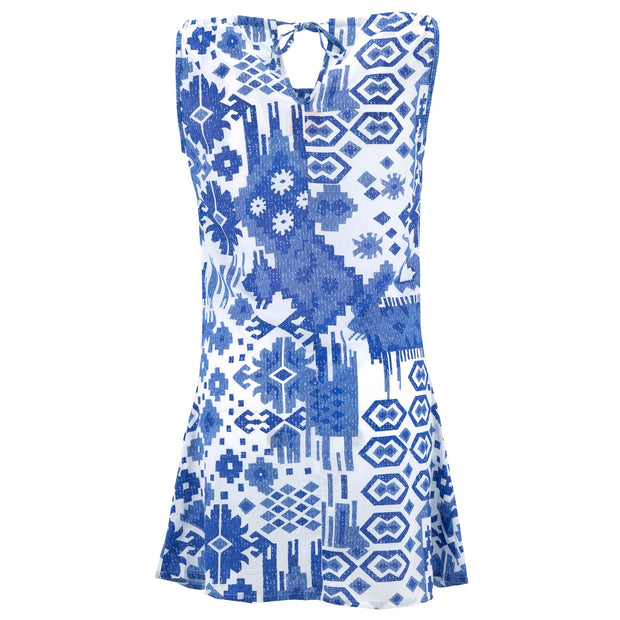 Modern Mini Dress - Blue Aztec