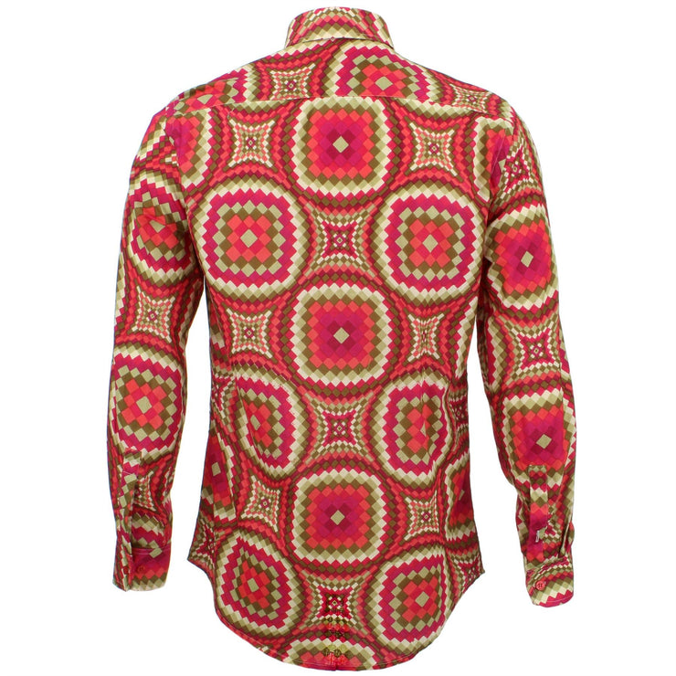 Tailored Fit Long Sleeve Shirt - Red Illusion