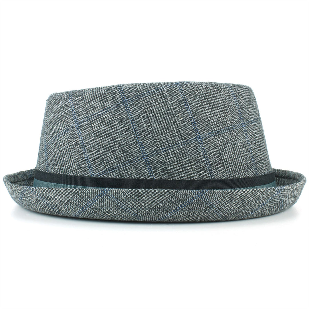 Tweed Porkpie Hat - Light Grey
