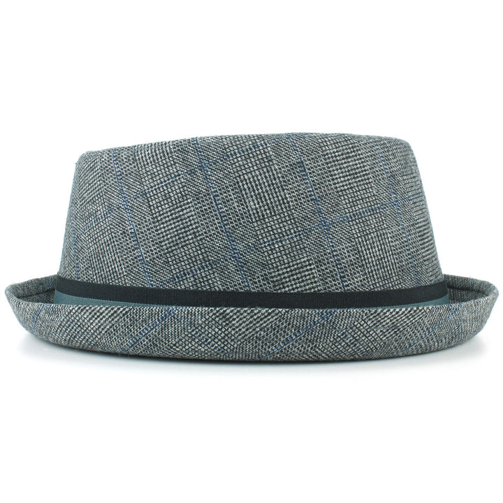 Tweed Porkpie Hat - Light Grey