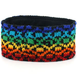 Wool Kint Headband - Rainbow Diamond