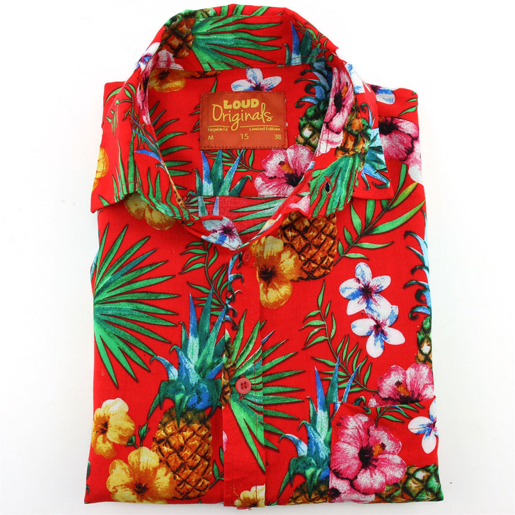 Regular Fit Short Sleeve Shirt - Tropical Red