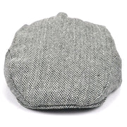 Classic Herringbone country flat cap - Black & white