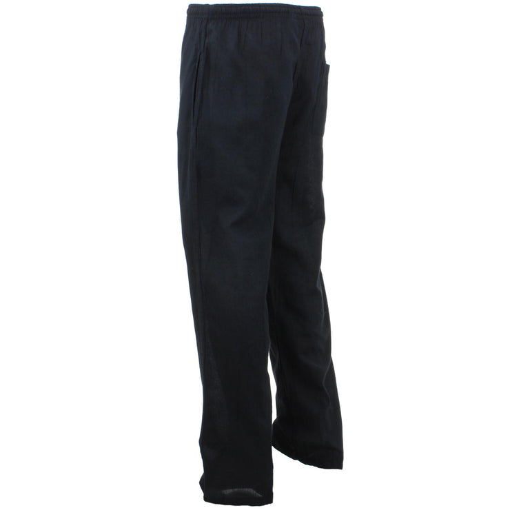 Classic Nepalese Lightweight Cotton Plain Trousers Pants - Black