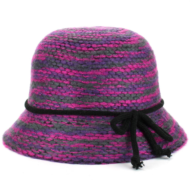 Knitted Cloche Hat - Pink