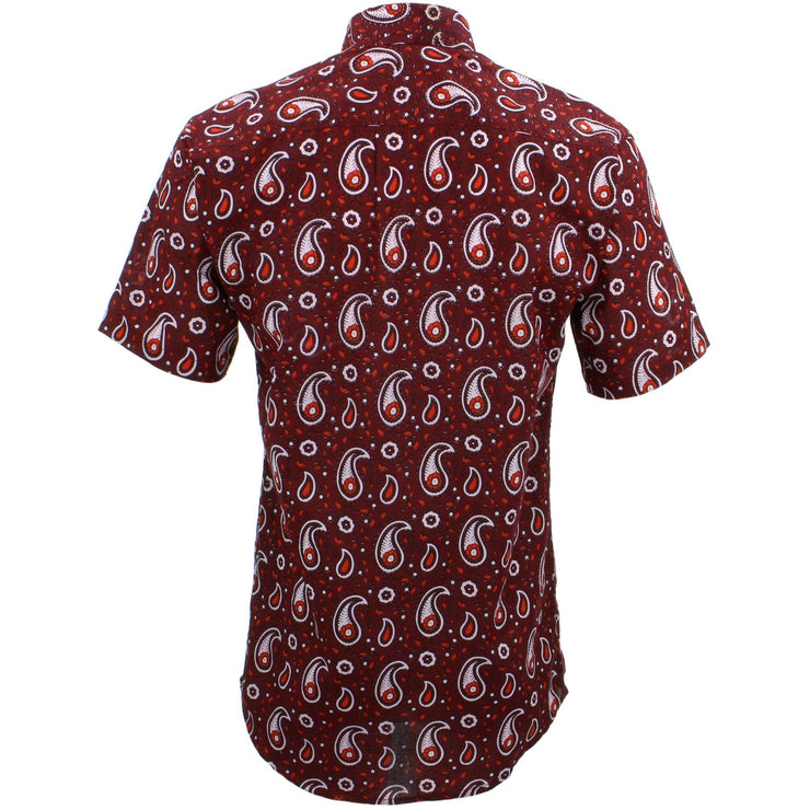 Tailored Fit Short Sleeve Shirt - Block Print - Paisley
