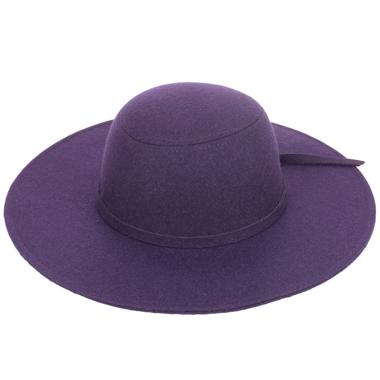 Wool felt wide brim floppy hat - Purple (One Size)