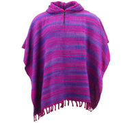 Hooded Square Poncho - Pink
