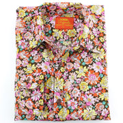 Tailored Fit Long Sleeve Shirt - Pink Yellow & Red Floral