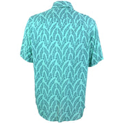 Regular Fit Short Sleeve Shirt - Turquoise Leaves