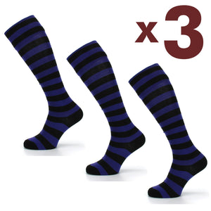 Lange, kniehohe, gestreifte Socken – Set 3