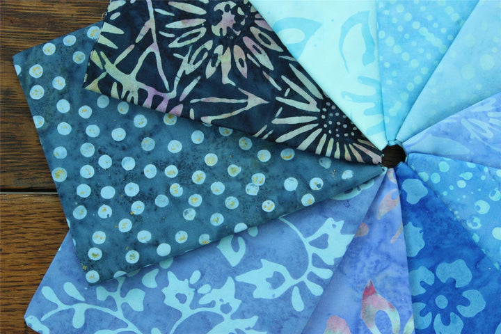 Fat Quarter - 10 Pieces of 19" x 20" Cotton Batik