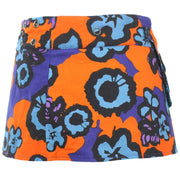 Reversible Popper Wrap Children's Size Mini Skirt - Diamond Block / Ikat Floral
