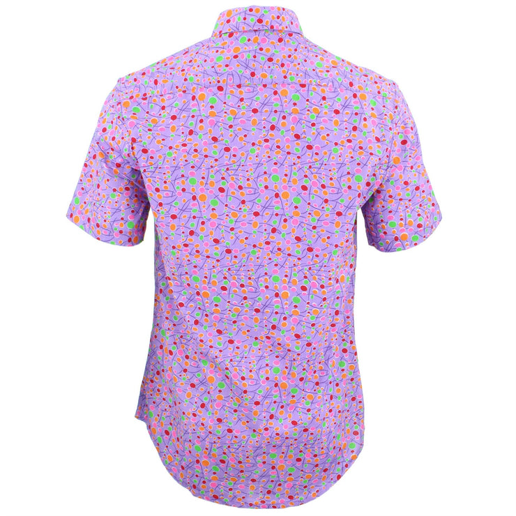 Tailored Fit Short Sleeve Shirt - Lilac Blobs