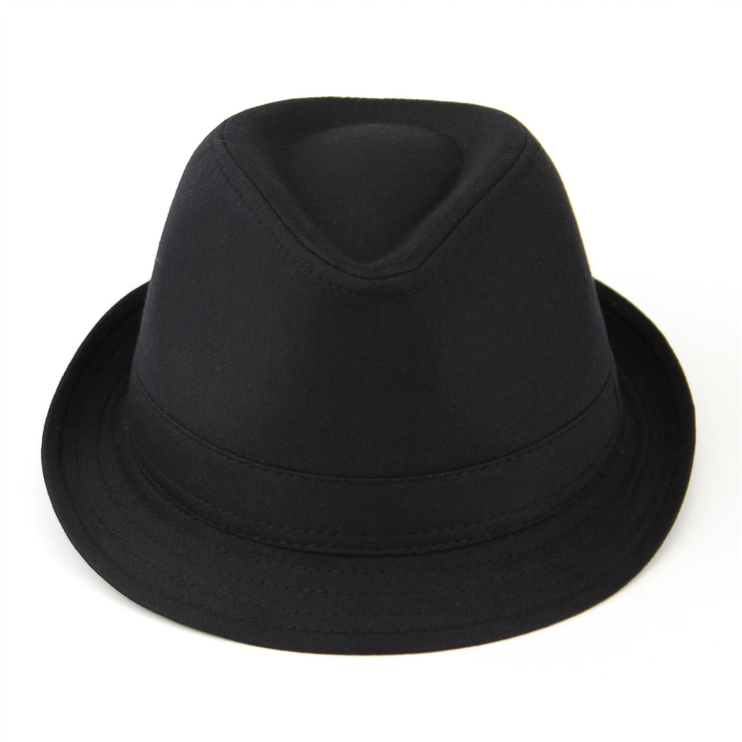 Plain Cotton Trilby Hat - Black
