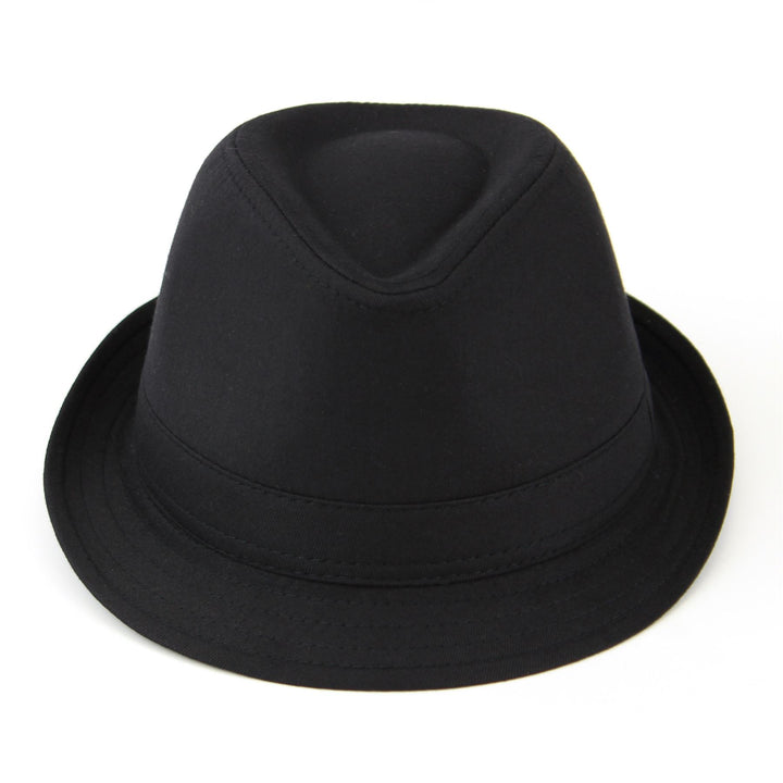 Plain Cotton Trilby Hat - Black