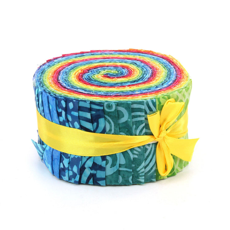 Jelly Roll - 40 Strips of 2.5" x 37" Cotton Batik