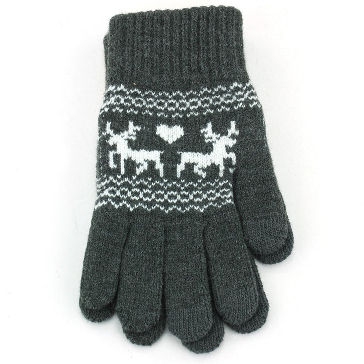 Reindeer Touch Screen Gloves - Grey