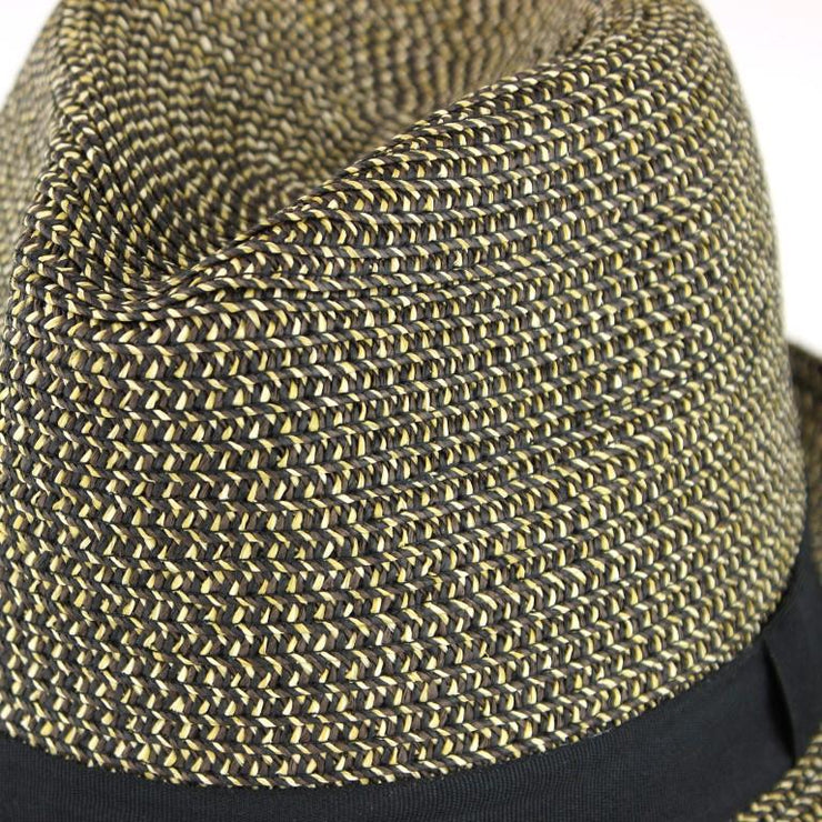 Woven Straw Trilby Hat - Brown
