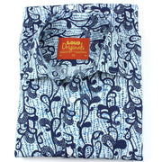 Regular Fit Short Sleeve Shirt - Indigo Floral Print