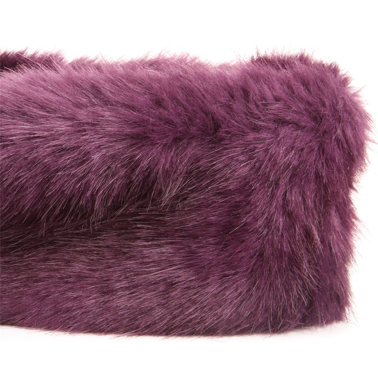 Elasticated Faux Fur headband with fleece lining - Purple