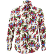 Tailored Fit Long Sleeve Shirt - Red & Blue Roses