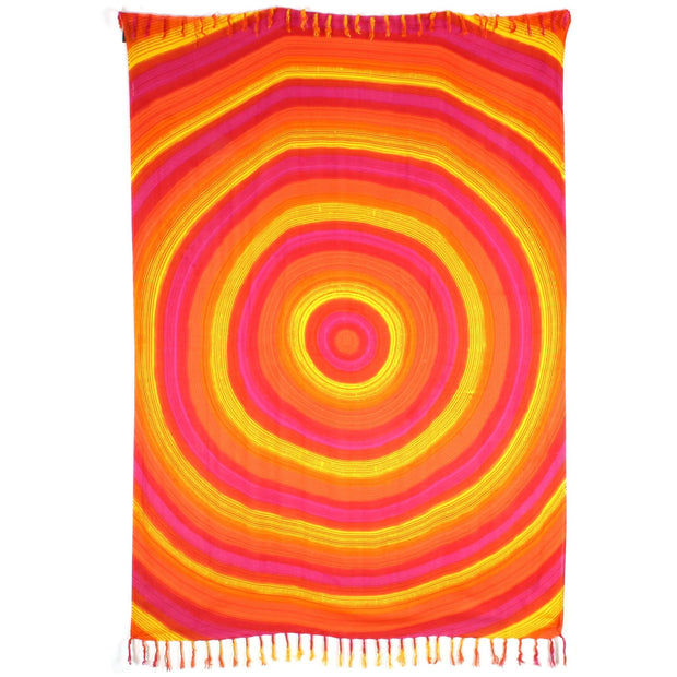 Circles Print Viscose Rayon Sarong - Orange