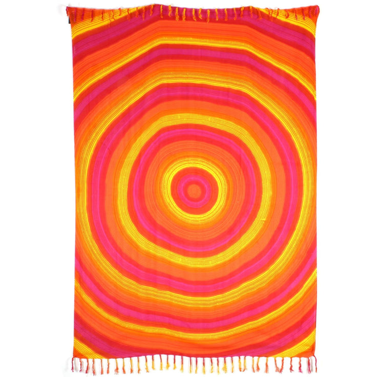 Circles Print Viscose Rayon Sarong - Orange