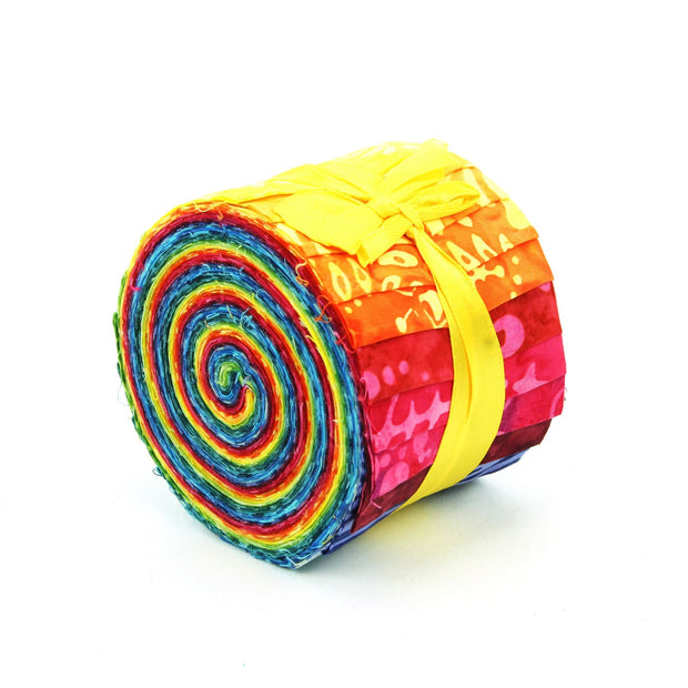 Jelly Roll - 20 Strips of 2.5" x 37" Cotton Batik