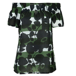 Rynket super top - camo blomst