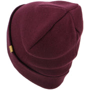 Fine Knit Beanie Hat with Turn-up - Purple