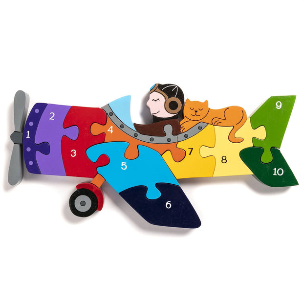 Handmade Wooden Jigsaw Puzzle - Number Plane