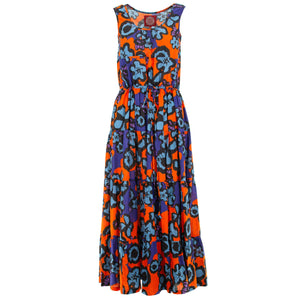 Tailliertes Maxikleid - Flower Power