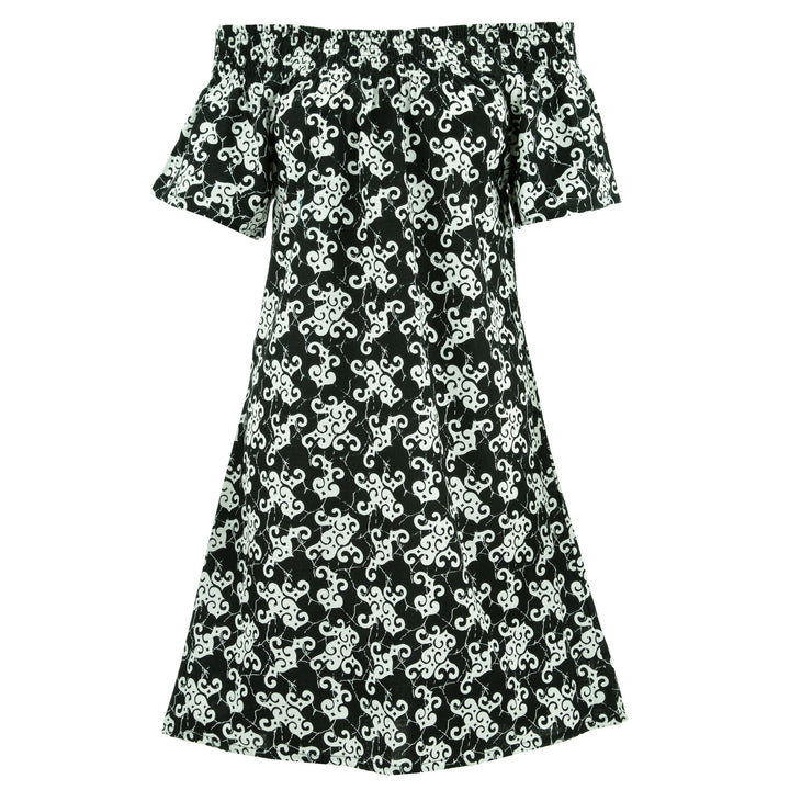 Shirred Comfy Dress - Mono Curl