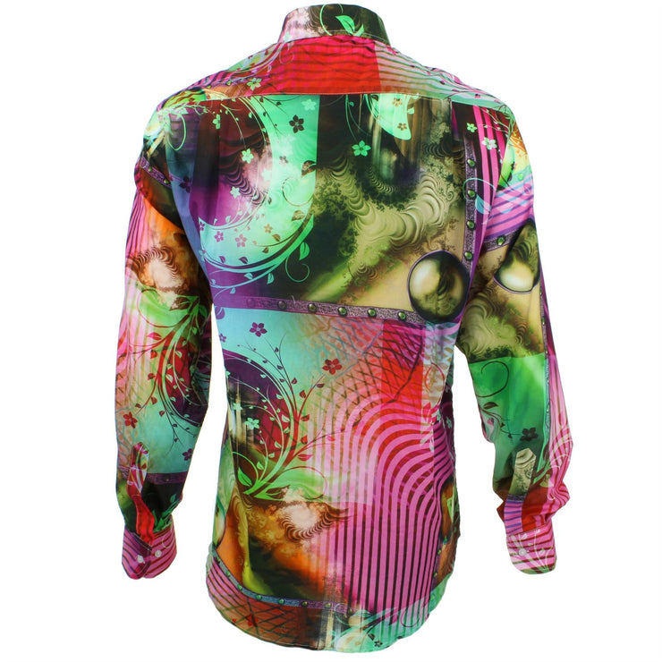 Regular Fit Long Sleeve Shirt - Purple & Red Abstract