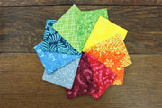 Fat Quarter - 10 Pieces of 19" x 20" Cotton Batik