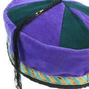 Nepalese Velvet Smoking Hat - Purple Green