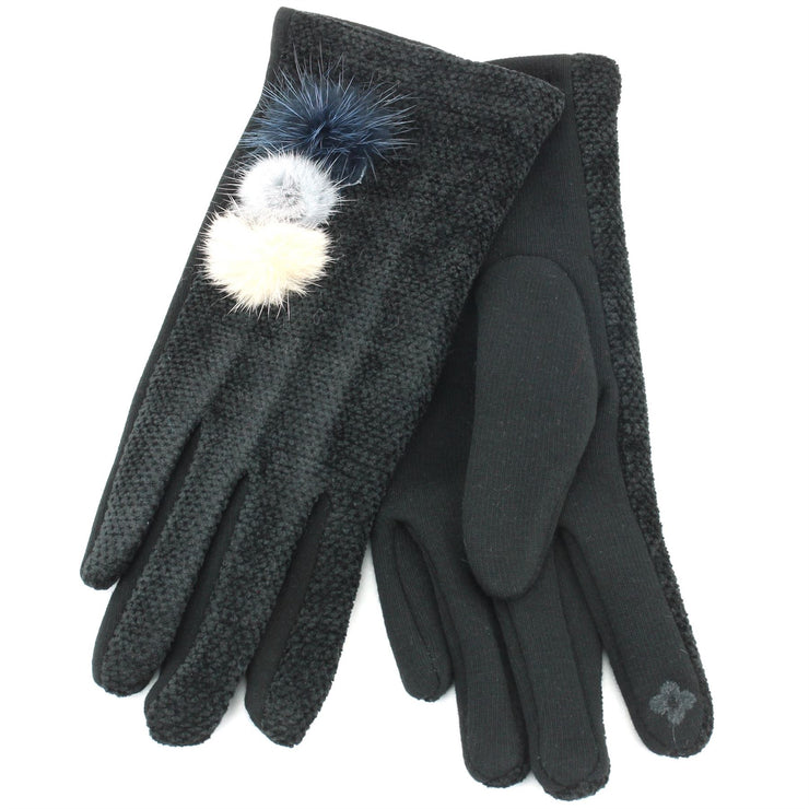 Ladies Velvet Gloves - Black