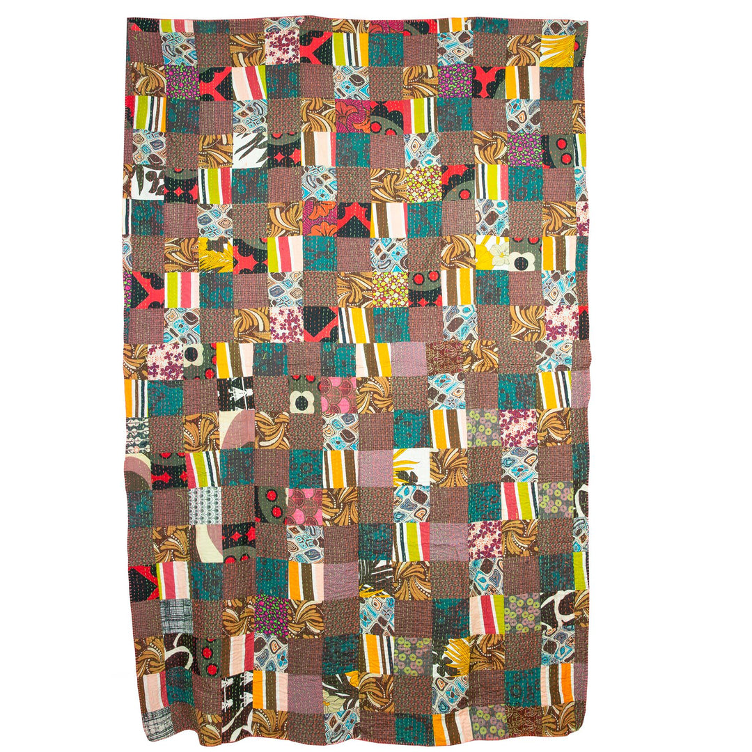 Handmade Patchwork Batik Printed Throw - Cedar