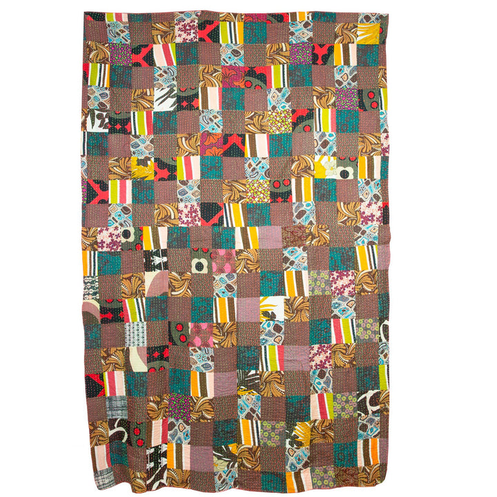 Handmade Patchwork Batik Printed Throw - Cedar