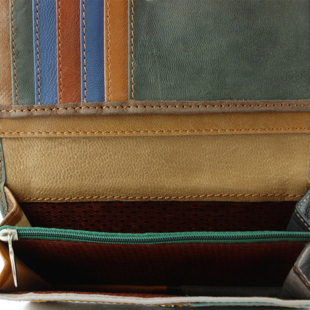 Real Leather Colourful Purse Wallet - Green