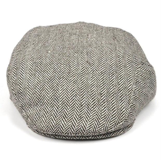 Classic Herringbone country flat cap - Brown & beige