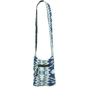 Cotton Canvas Sling Shoulder Bag - Aztec Blue White