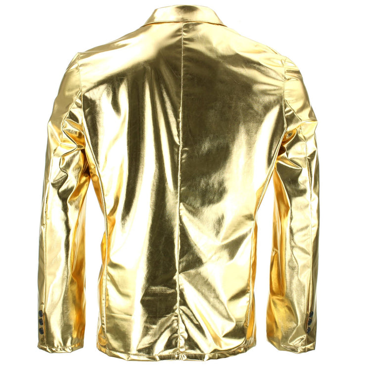 Shiny Metallic Blazer - Gold