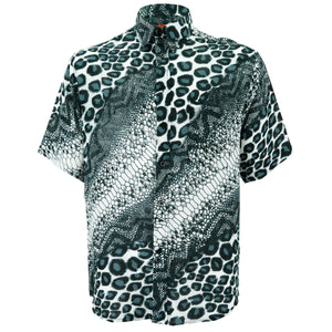 Regular fit kortærmet skjorte - jungle menageri - grå